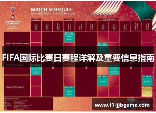 FIFA国际比赛日赛程详解及重要信息指南 FIFA国际比赛日赛程详解及重要信息指南